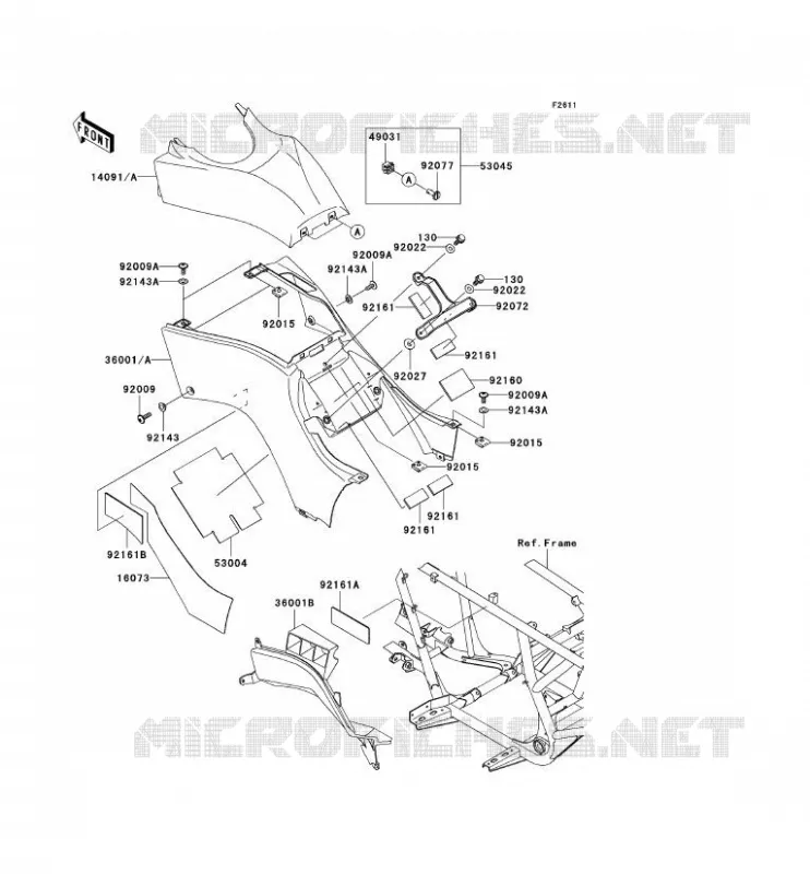 CACHE LAT&Eacute;RAL Kawasaki QUAD 650 2005 KVF650 4X4  KVF650-D1