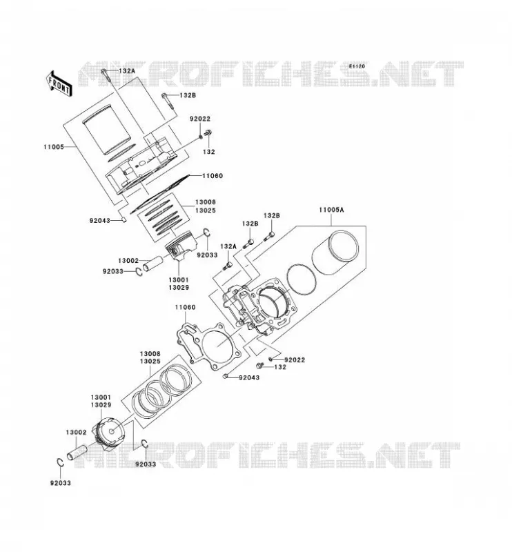 CYLINDRE/PISTON Kawasaki QUAD 650 2005 KVF650 4X4  KVF650-D1