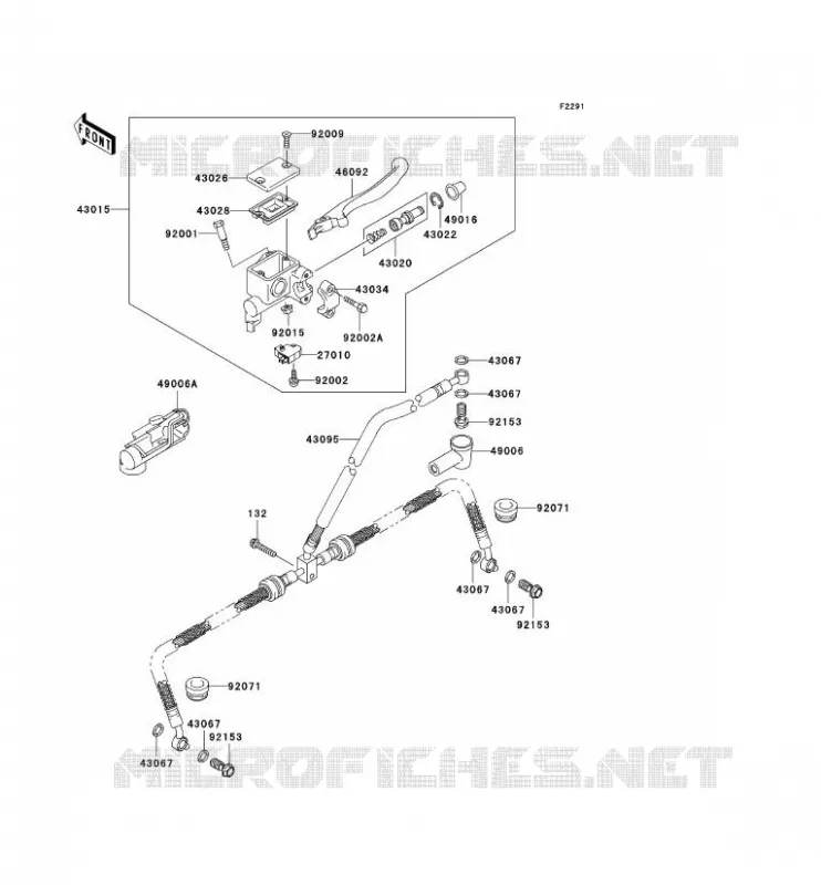 MAITRE CYLINDRE AV Kawasaki QUAD 650 2005 KVF650 4X4  KVF650-D1