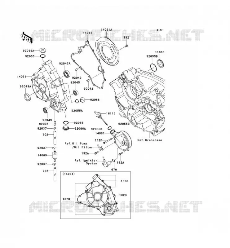 COUVERCLES MOTEUR Kawasaki QUAD 650 2005 KVF650 4X4  KVF650-D1