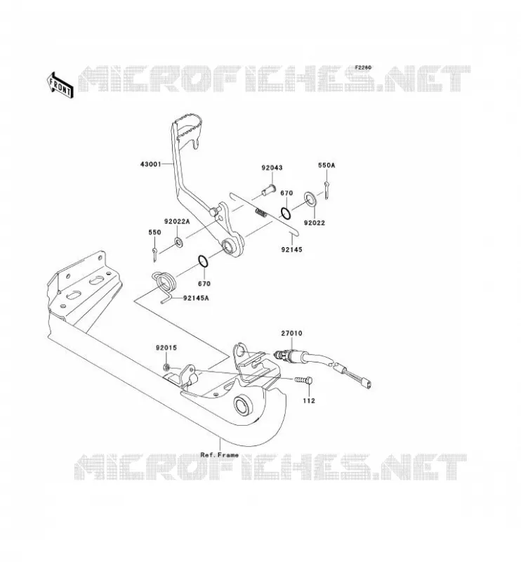 PEDALE DE FREIN Kawasaki QUAD 650 2005 KVF650 4X4  KVF650-D1
