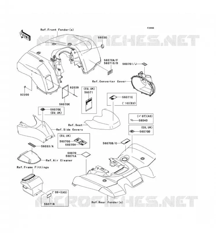 LABEL Kawasaki QUAD 650 2006 KVF650 4X4  KVF650D6F