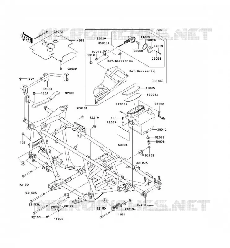PIECE DE CADRE (COUVERTURE) Kawasaki QUAD 650 2007 KVF650 4X4  KVF650D7F