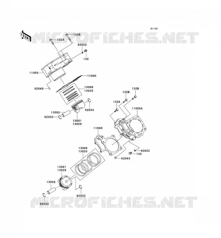 CYLINDRE/PISTON Kawasaki QUAD 650 2007 KVF650 4X4  KVF650D7F