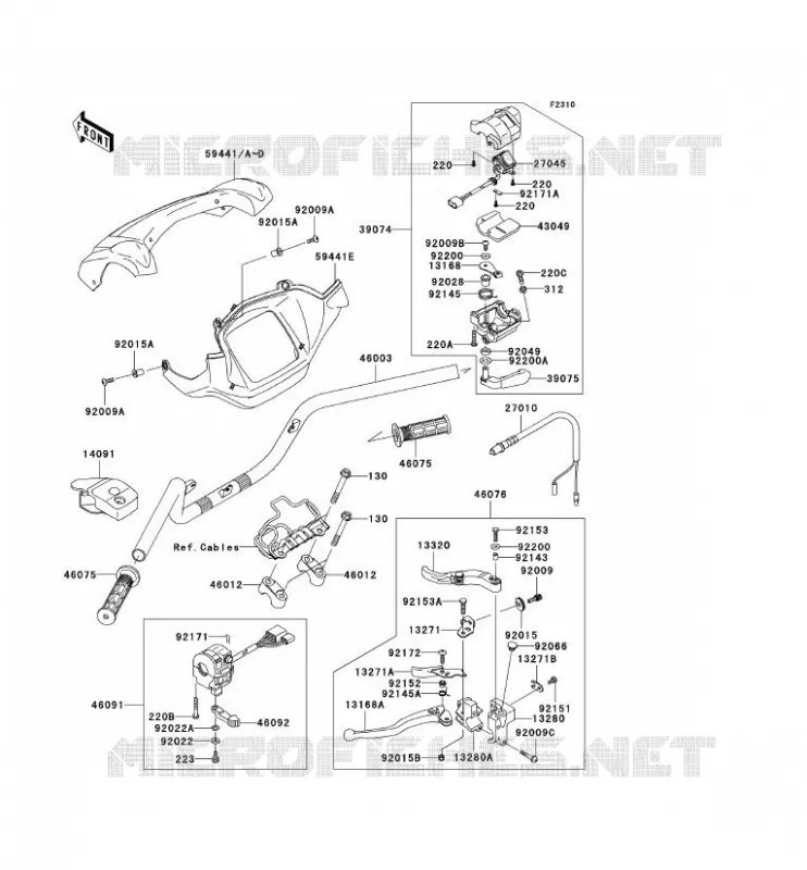 GUIDON Kawasaki QUAD 650 2007 KVF650 4X4  KVF650D7F