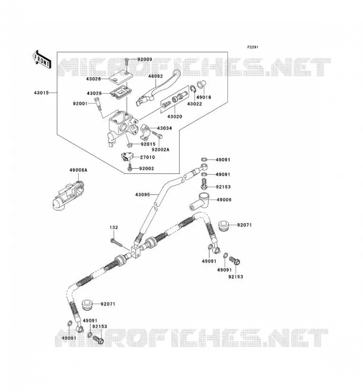 MAITRE CYLINDRE AV Kawasaki QUAD 650 2008 KVF650 4X4  KVF650D8F