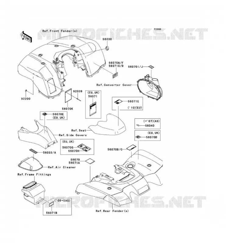 LABEL Kawasaki QUAD 650 2008 KVF650 4X4  KVF650D8F