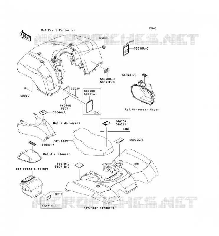 LABEL Kawasaki QUAD 650 2008 KVF650 4X4  KVF650D8F