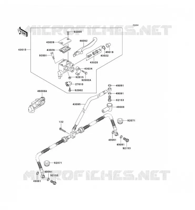MAITRE CYLINDRE AV Kawasaki QUAD 650 2008 KVF650 4X4  KVF650D8F