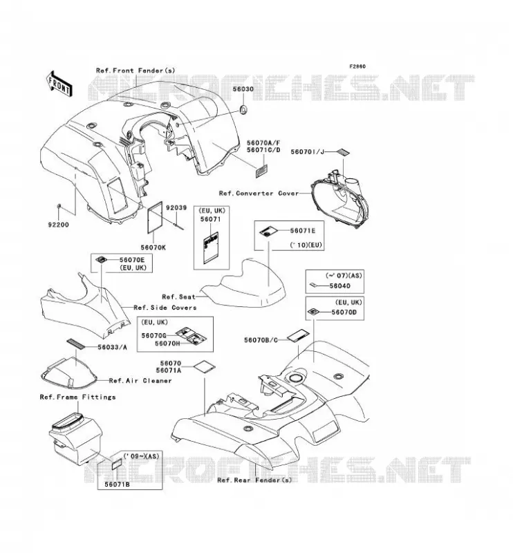 LABEL Kawasaki QUAD 650 2009 KVF650 4X4  KVF650D9F