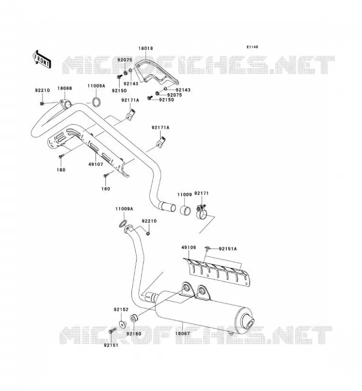 &Eacute;CHAPPEMENT Kawasaki QUAD 650 2009 KVF650 4X4  KVF650D9F