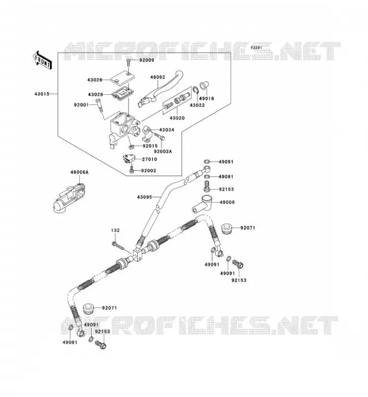 MAITRE CYLINDRE AV Kawasaki QUAD 650 2009 KVF650 4X4  KVF650D9F