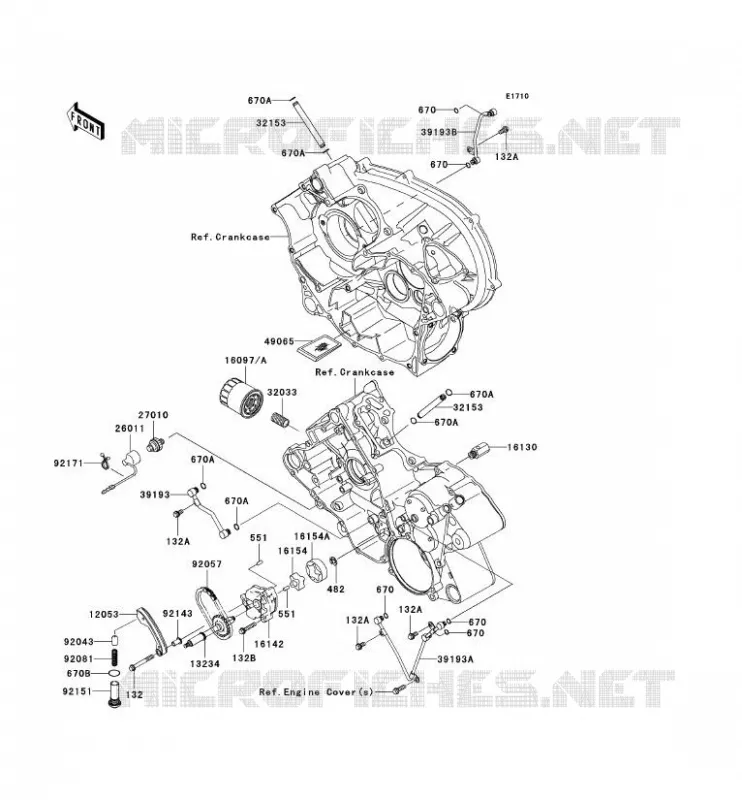 POMPE A HUILE/FILTRE &Agrave; HUILE Kawasaki QUAD 650 2009 KVF650 4X4  KVF650D9F