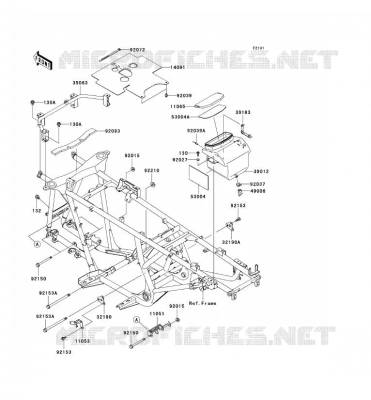PIECE DE CADRE (COUVERTURE) Kawasaki QUAD 650 2009 KVF650 4X4  KVF650D9F