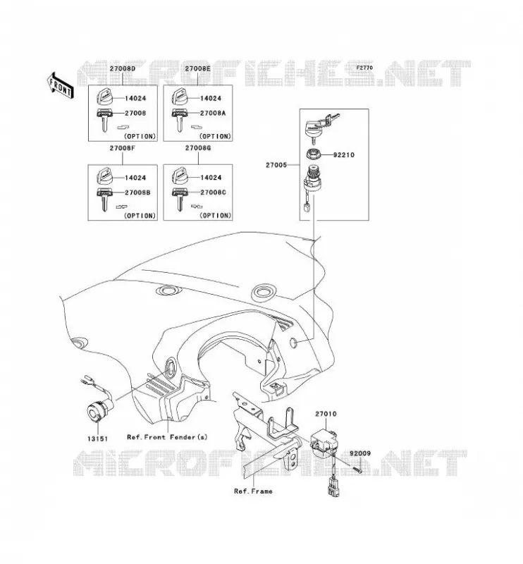 CONTACTEUR Kawasaki QUAD 650 2010 KVF650 4X4  KVF650DAF