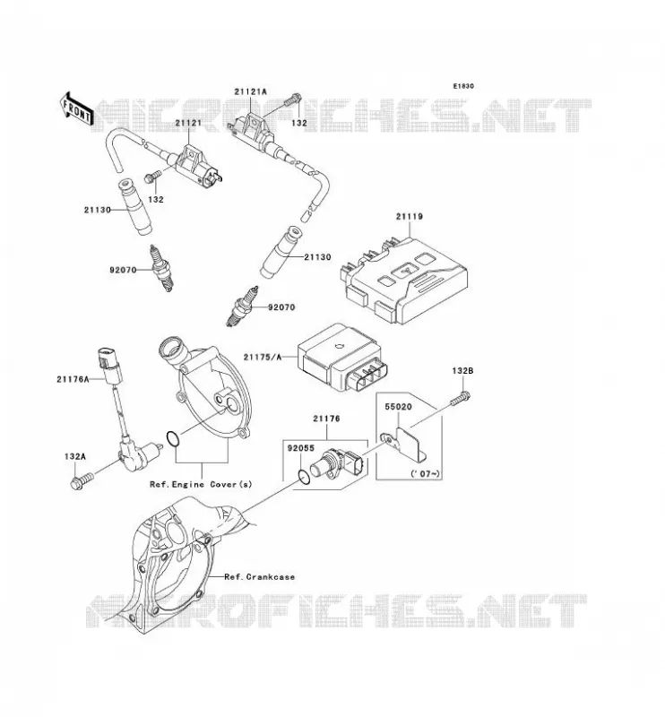 SYSTEME D&acute;ALLUMAGE Kawasaki QUAD 650 2010 KVF650 4X4  KVF650DAF