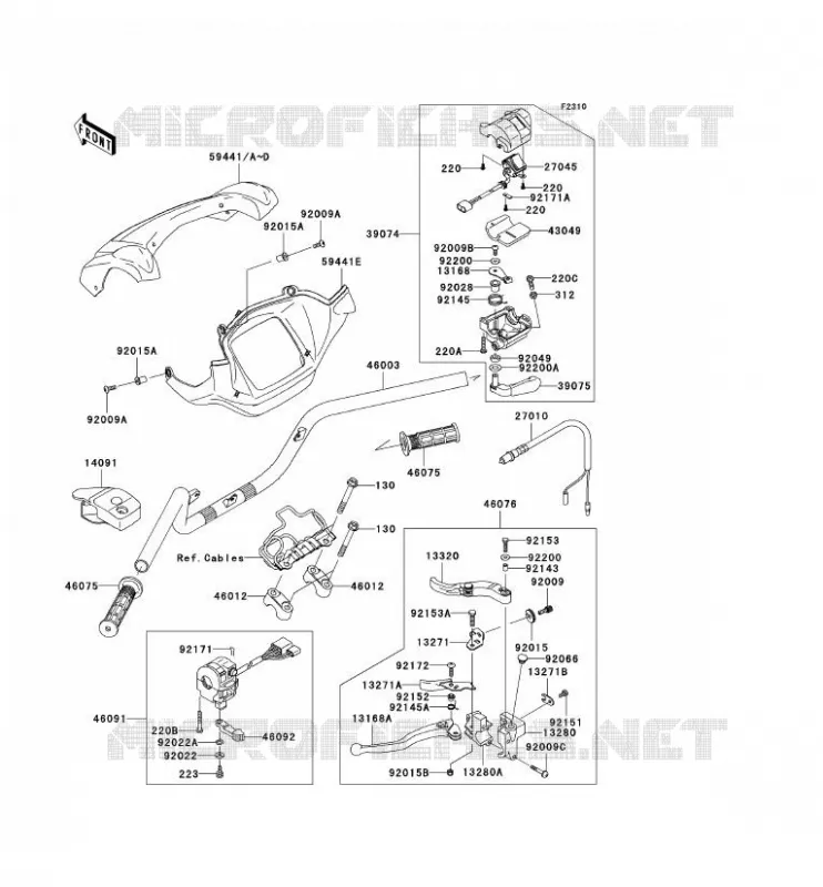 GUIDON Kawasaki QUAD 650 2010 KVF650 4X4  KVF650DAF