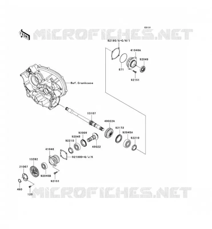 PIGNON CONIQUE AVANT Kawasaki QUAD 650 2010 KVF650 4X4  KVF650DAF