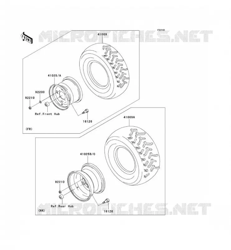 ROUE/PNEUS Kawasaki QUAD 650 2010 KVF650 4X4  KVF650DAF