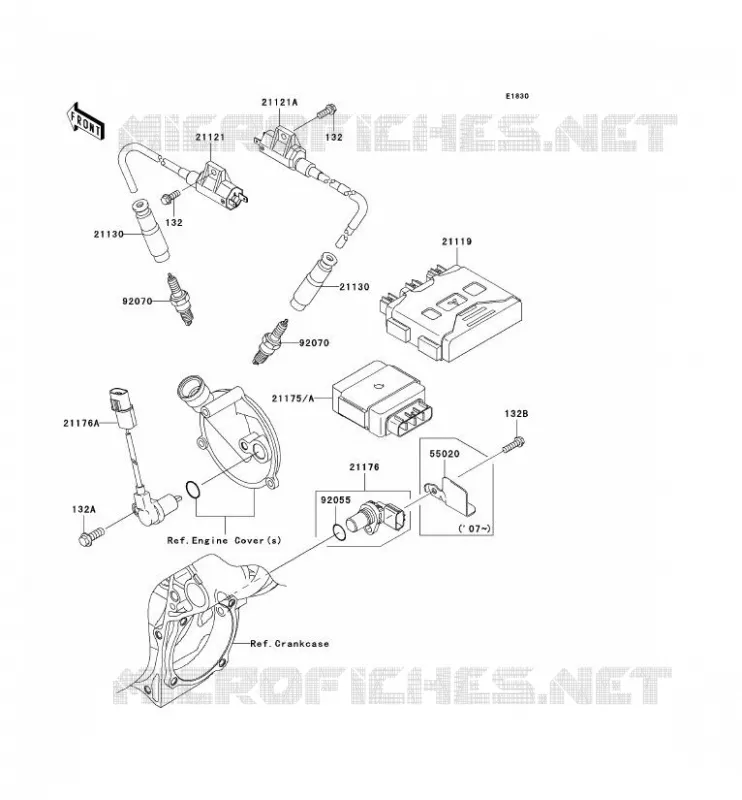SYSTEME D&acute;ALLUMAGE Kawasaki QUAD 650 2010 KVF650 4X4  KVF650DAF