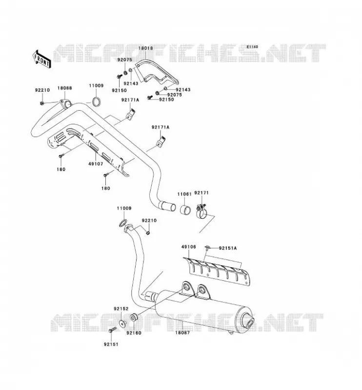 &Eacute;CHAPPEMENT Kawasaki QUAD 650 2011 KVF650 4X4  KVF650DBF