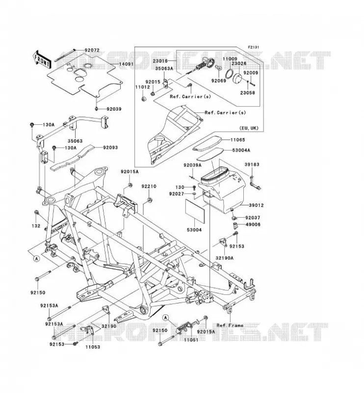 PIECE DE CADRE (COUVERTURE) Kawasaki QUAD 650 2011 KVF650 4X4  KVF650DBF