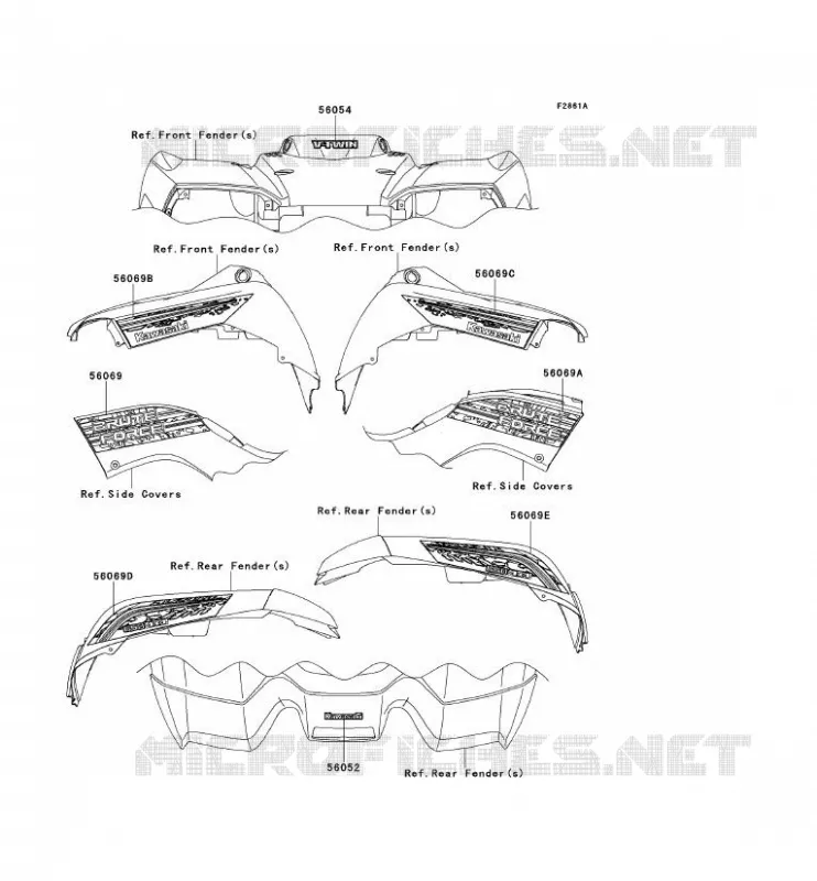 STICKER(BLEU) Kawasaki QUAD 650 2011 KVF650 4X4  KVF650DBF