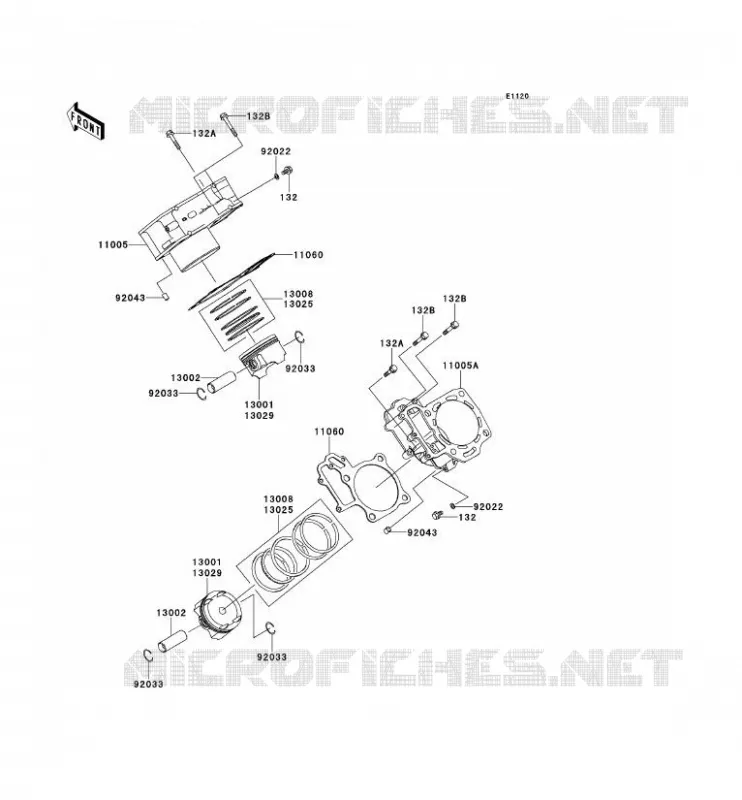 CYLINDRE/PISTON Kawasaki QUAD 650 2011 KVF650 4X4  KVF650DBF