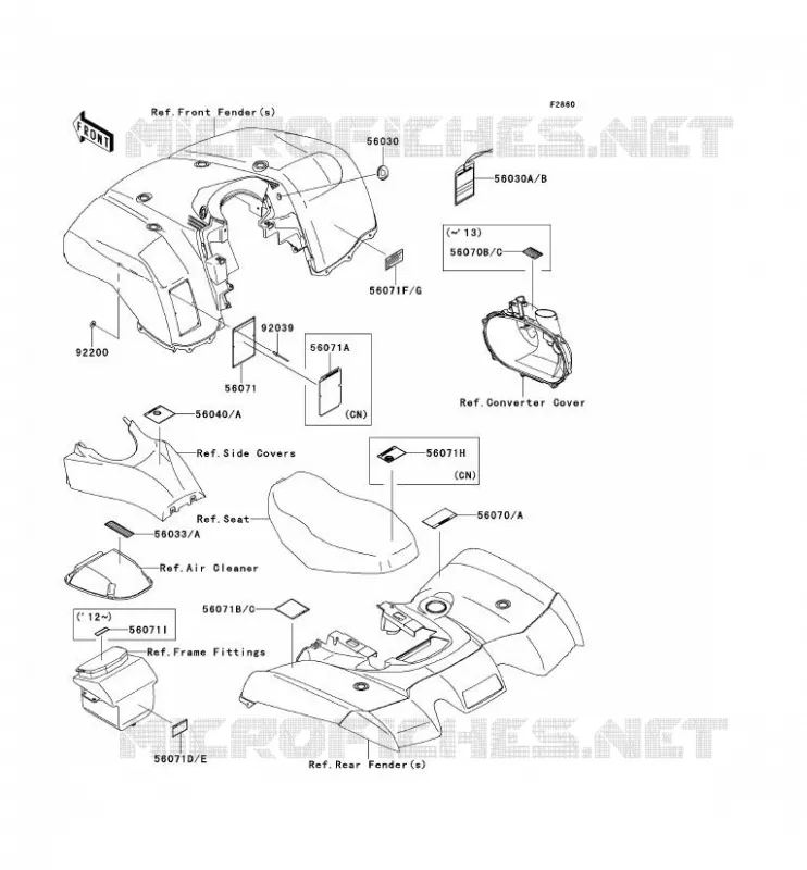 LABEL Kawasaki QUAD 650 2012 KVF650 4X4  KVF650DCF