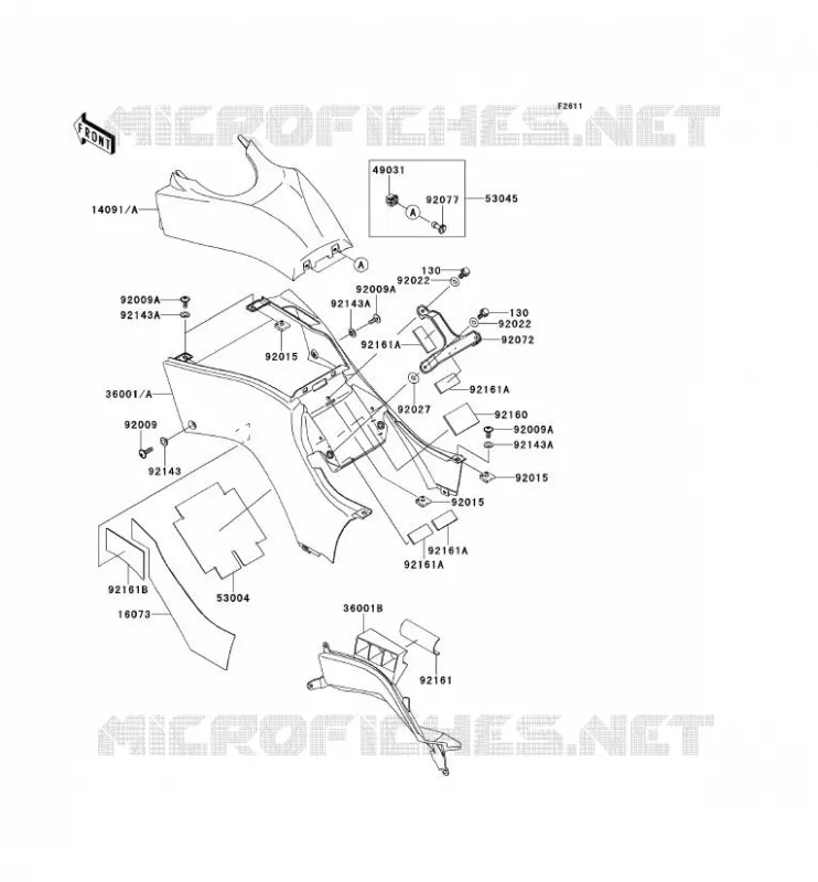 CACHE LAT&Eacute;RAL Kawasaki QUAD 650 2012 KVF650 4X4  KVF650DCS