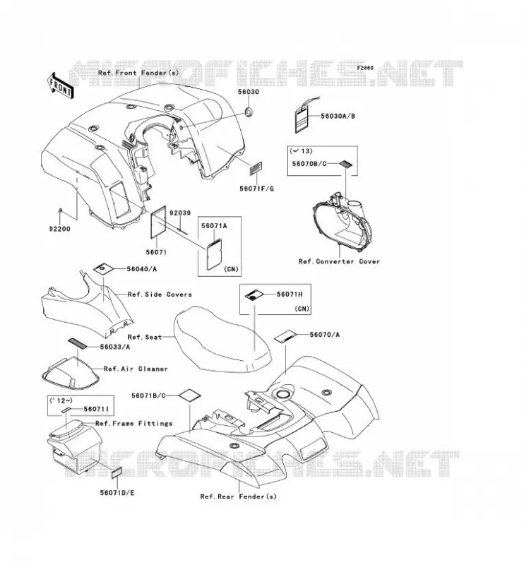 LABEL Kawasaki QUAD 650 2013 KVF650 4X4  KVF650DDF