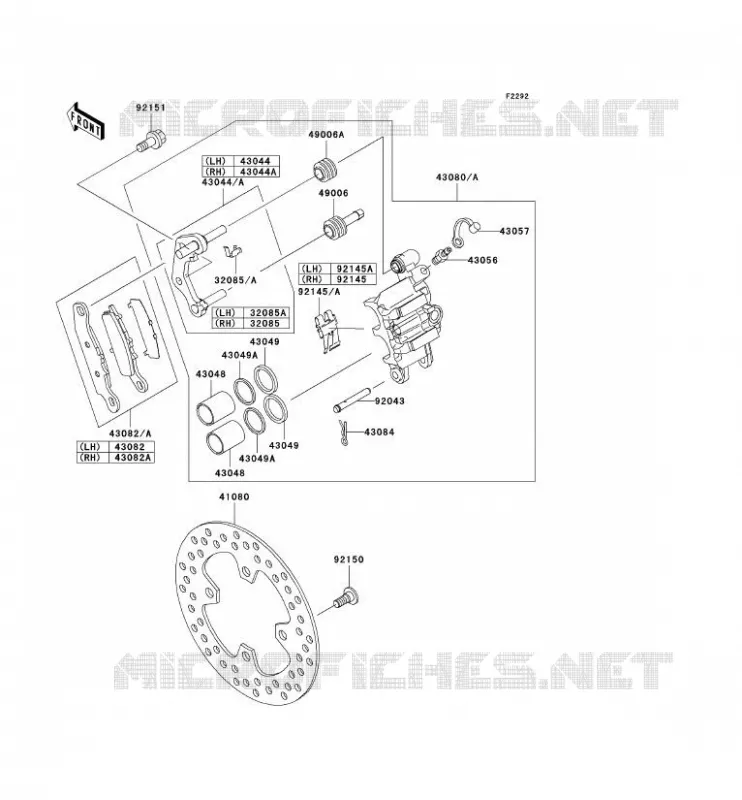 FREIN AVANT Kawasaki QUAD 650 2005 KVF650 4X4  KVF650-E1