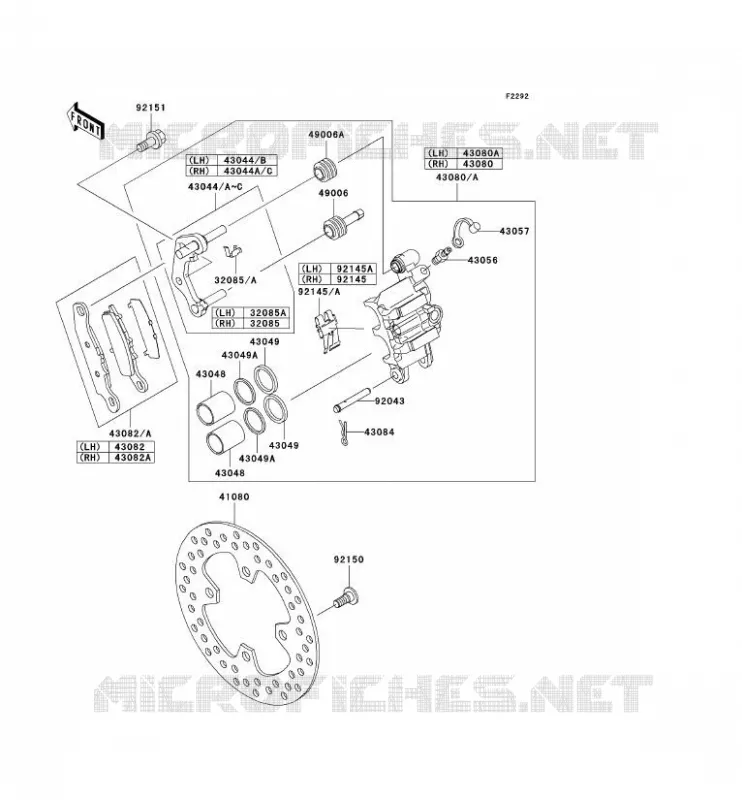 FREIN AVANT Kawasaki QUAD 650 2006 KVF650 4X4  KVF650E6F