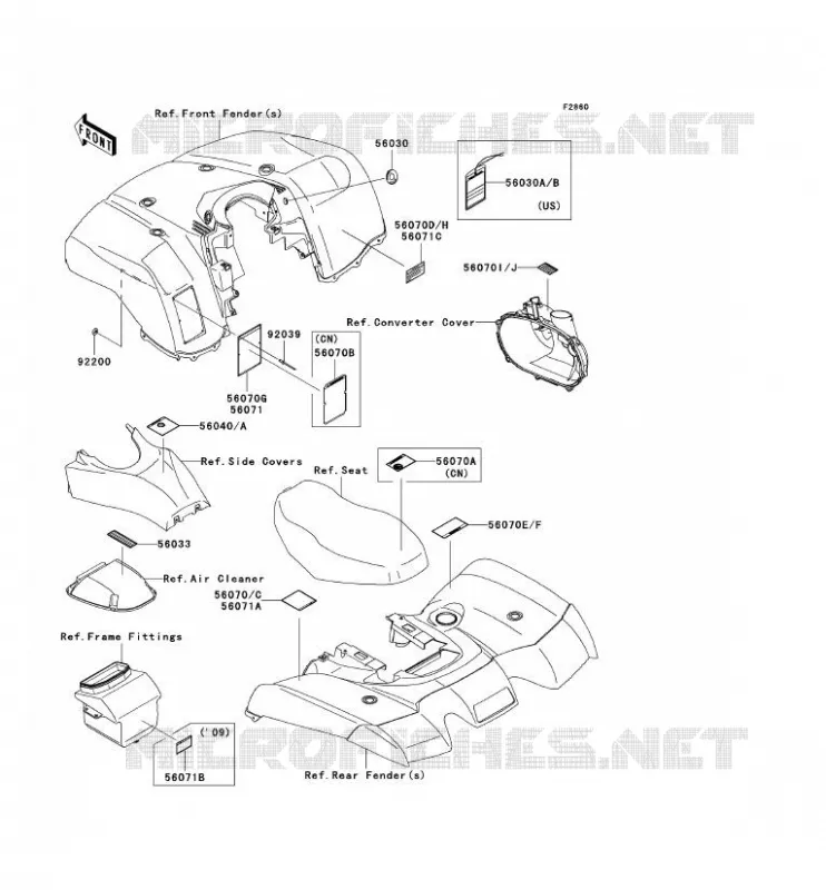 LABEL Kawasaki QUAD 650 2006 KVF650 4X4  KVF650E6F