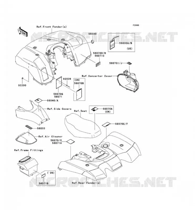 LABEL Kawasaki QUAD 650 2007 KVF650 4X4  KVF650E7F