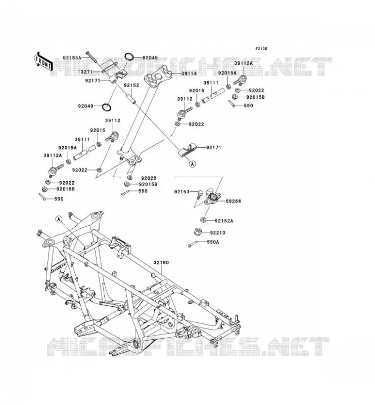 CH&Acirc;SSIS Kawasaki QUAD 650 2009 KVF650 4X4  KVF650E9F
