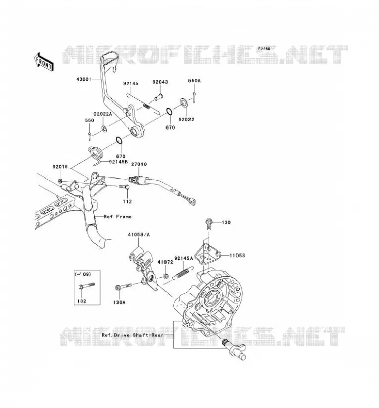 PEDALE DE FREIN Kawasaki QUAD 650 2006 KVF650 4X4I  KVF650F6F
