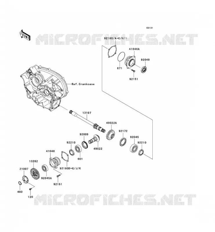 PIGNON CONIQUE AVANT Kawasaki QUAD 650 2006 KVF650 4X4I  KVF650F6F