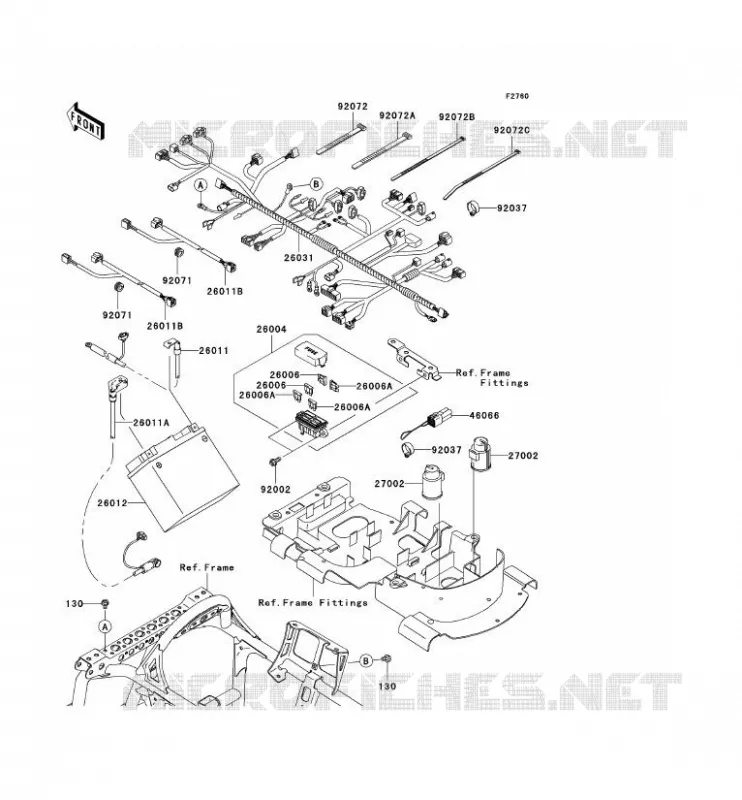 CHASSIS EQUIPMENT ELECTRIQUE Kawasaki QUAD 650 2007 KVF650 4X4I  KVF650F7F