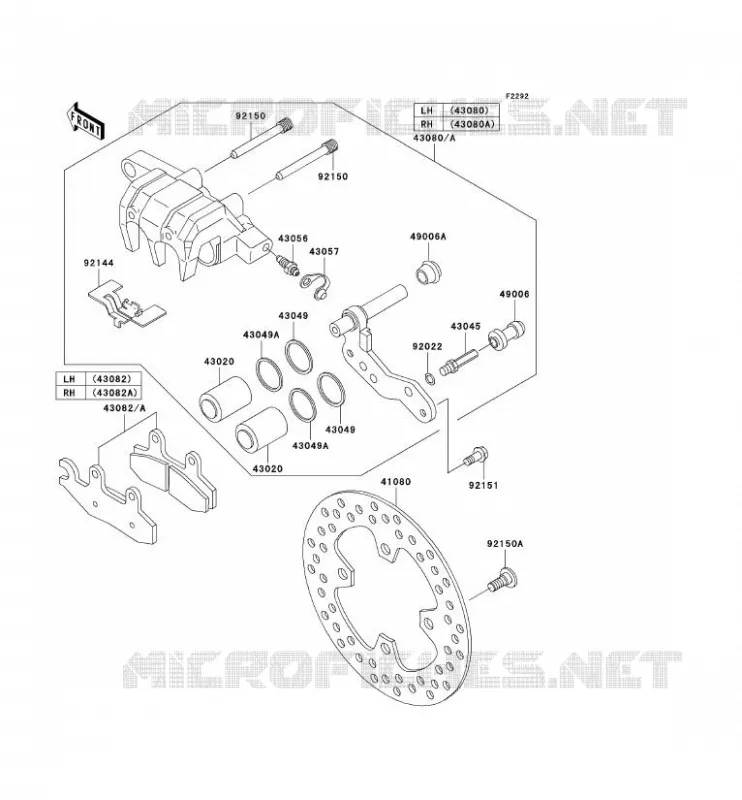 FREIN AVANT Kawasaki QUAD 650 2007 KVF650 4X4I  KVF650F7F