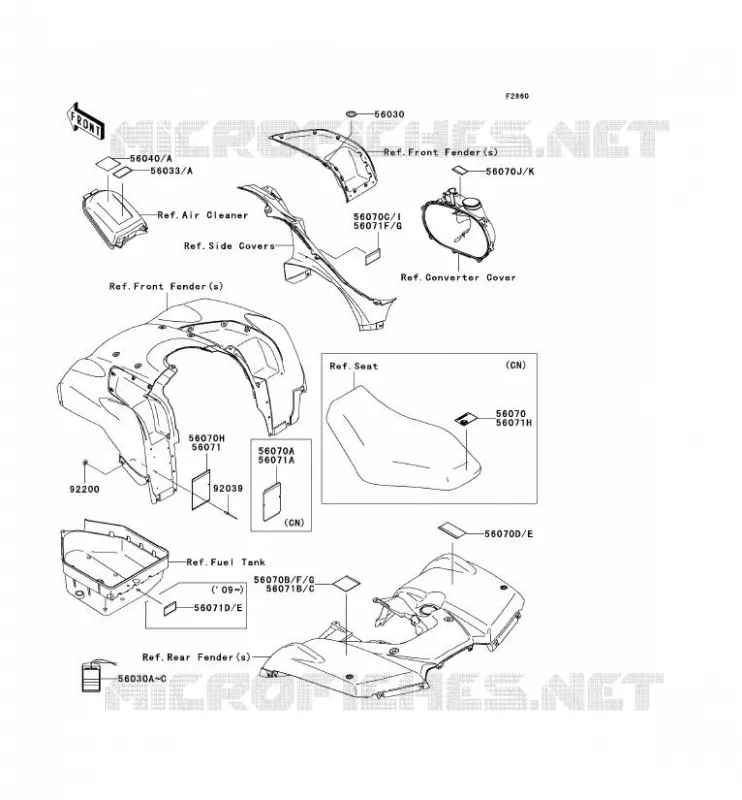 LABEL Kawasaki QUAD 650 2007 KVF650 4X4I  KVF650F7F