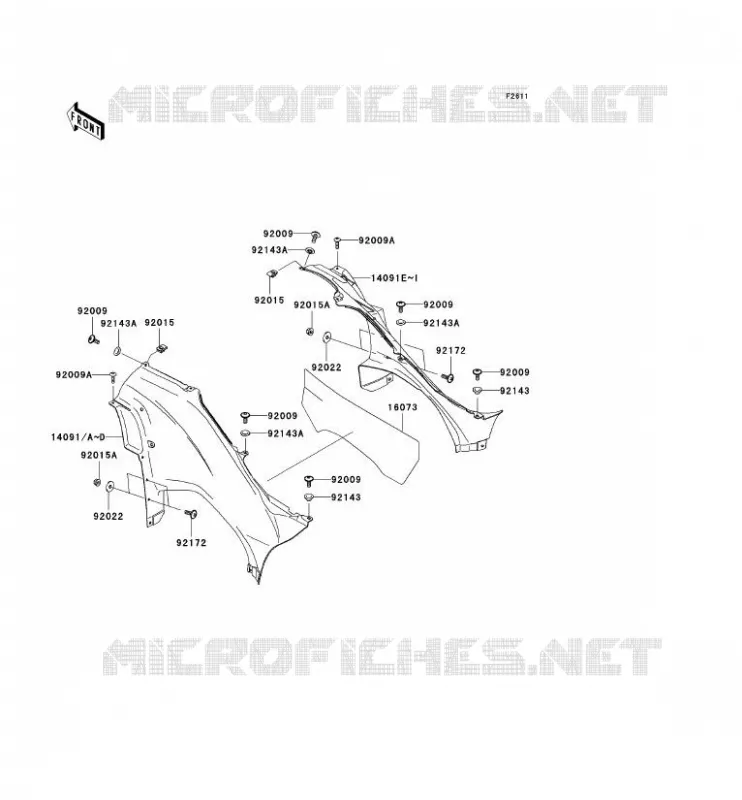 CACHE LAT&Eacute;RAL Kawasaki QUAD 650 2007 KVF650 4X4I  KVF650F7F