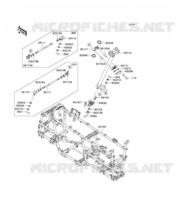 CH&Acirc;SSIS Kawasaki QUAD 650 2007 KVF650 4X4I  KVF650F7F