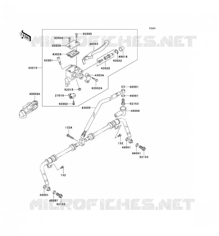MAITRE CYLINDRE AV Kawasaki QUAD 650 2008 KVF650 4X4I  KVF650F8F
