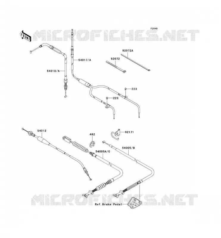 CABLES Kawasaki QUAD 650 2008 KVF650 4X4I  KVF650F8F
