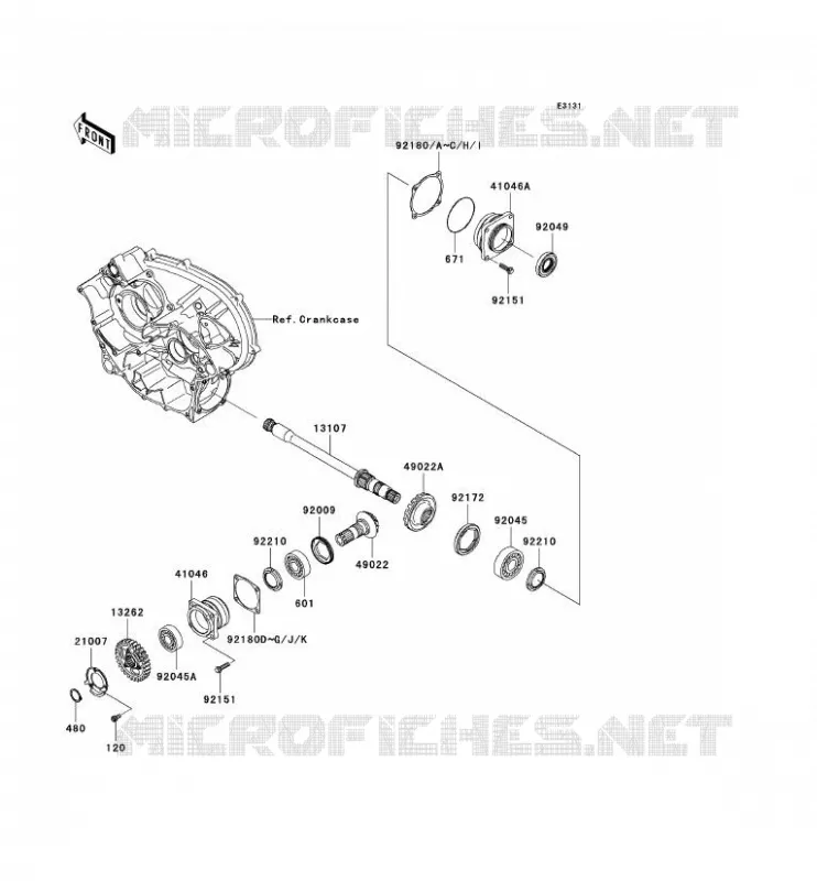 PIGNON CONIQUE AVANT Kawasaki QUAD 650 2008 KVF650 4X4I  KVF650F8F