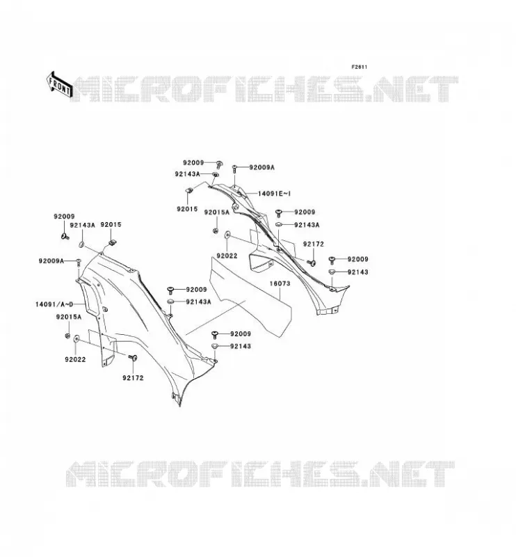 CACHE LAT&Eacute;RAL Kawasaki QUAD 650 2009 KVF650 4X4I  KVF650F9F