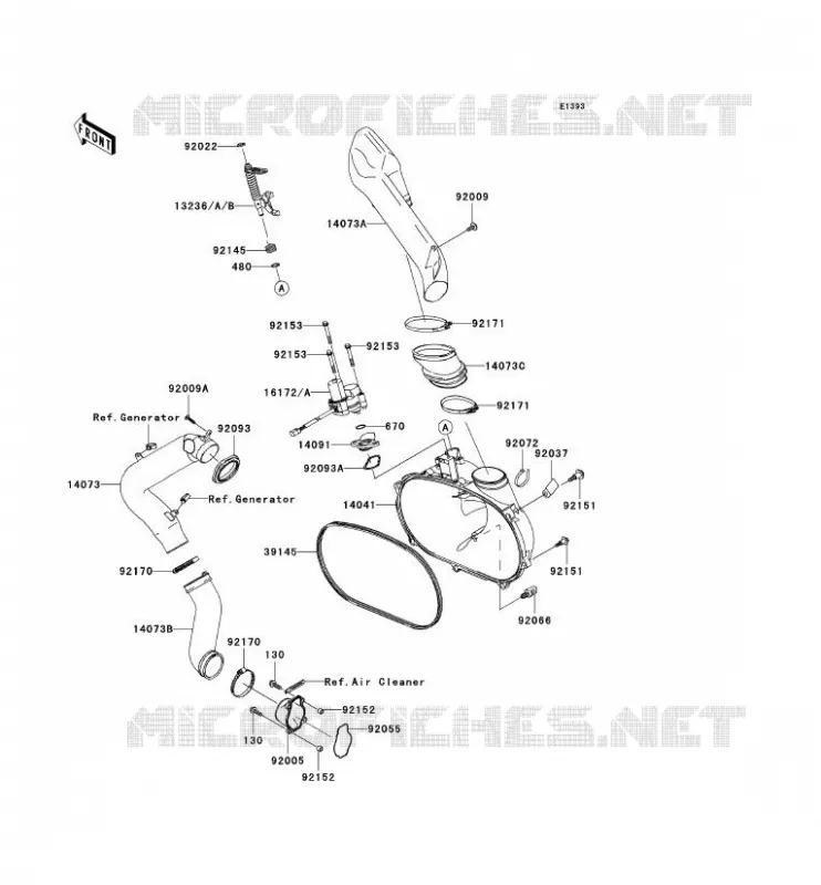 COUVERCLE CONVERTISSEUR Kawasaki QUAD 650 2009 KVF650 4X4I  KVF650F9F