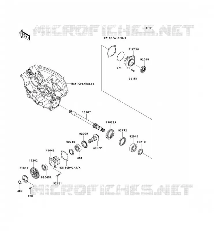 PIGNON CONIQUE AVANT Kawasaki QUAD 650 2009 KVF650 4X4I  KVF650F9F