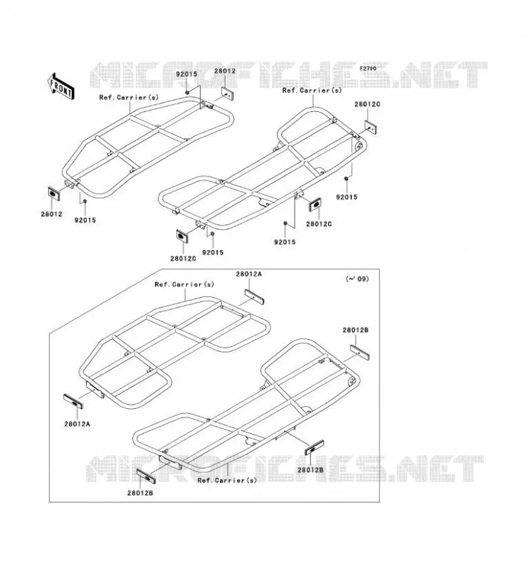 CATADIOPTRES(CN) Kawasaki QUAD 650 2010 KVF650 4X4I  KVF650FAF